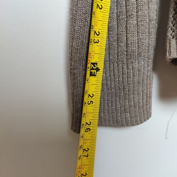 Seduction Open Front Cardigan with Vertical Ribbing Shawl Style Collar Small - Picture 9 of 10